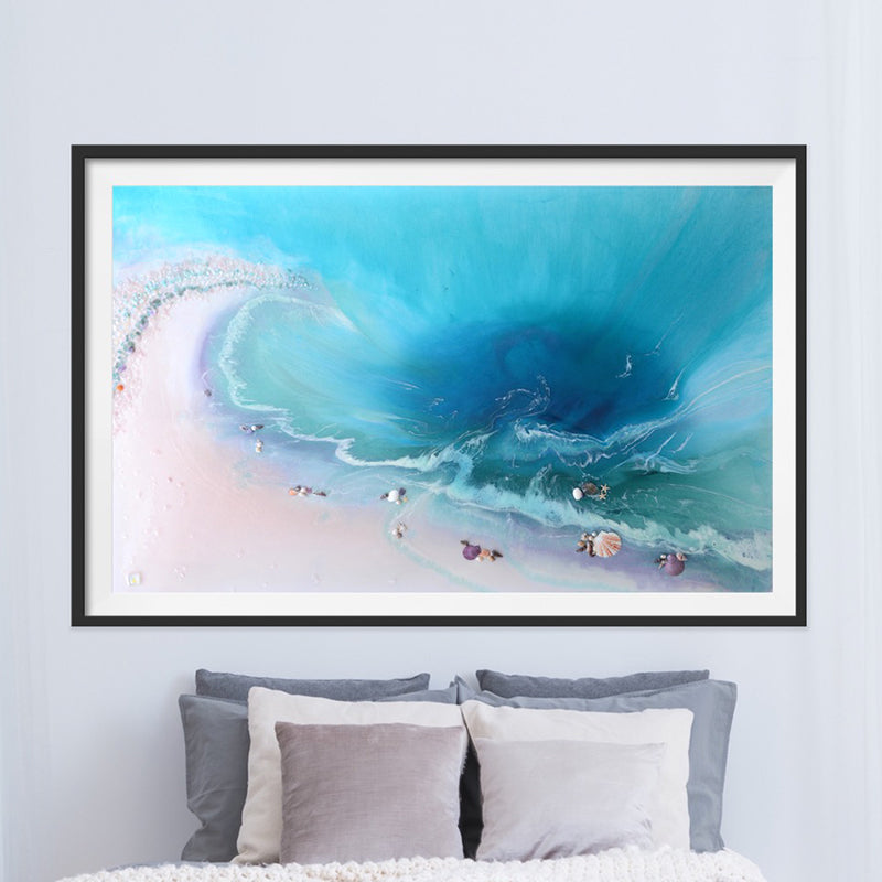 Abstract Ocean. Tropical Teal and pink. Bounty. Art Print. Antuanelle 1 Bounty Limited Edition Print