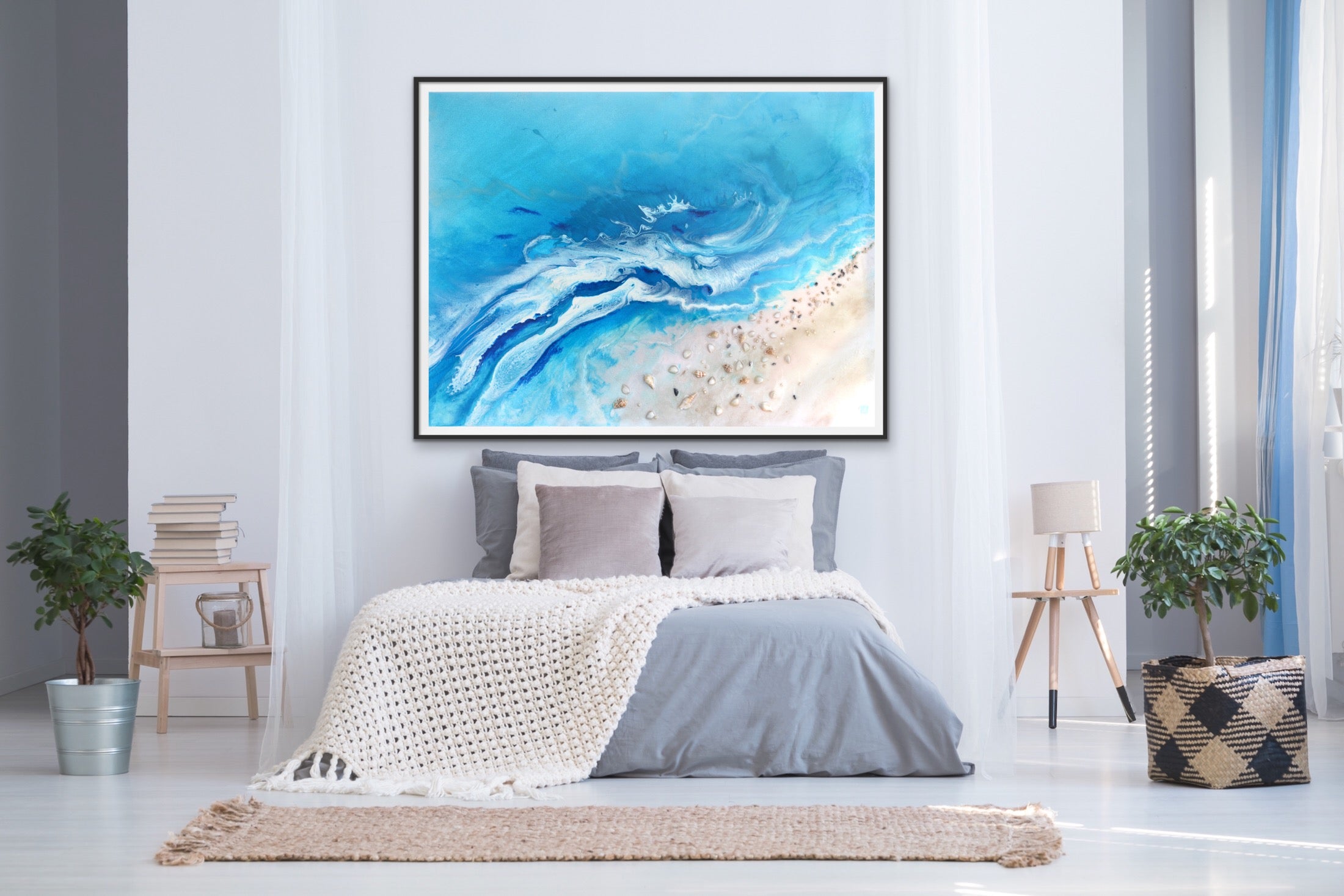 Abstract Seascape. Teal Ocean. Bali Utopia 4. Art Print. Antuanelle 3 Limited Edition Print