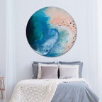 Abstract Shore. Light Blue. Laguna 2.0 Round. Art Print. Antaunelle 4 Round Coastal Artwork. Acrylic Print
