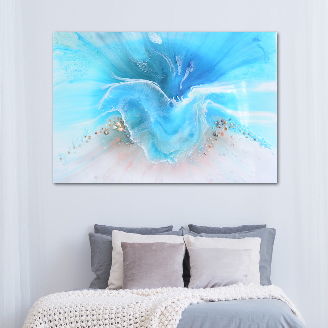 Abstract Ocean. Light Blue. Coogee Vibe 2. Art Print. Antuanelle 4 Ocean Artwork. Limited Edition Print