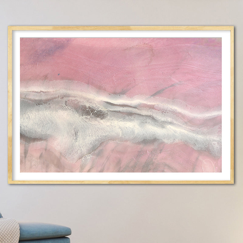 Abstract Coast. Rosy Pink Ocean. Blush Wave. Art Print. Antuanelle 1 Sands Coastal Artwork. Limited Edition Print