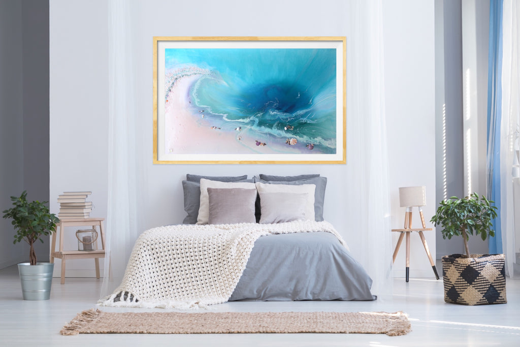 Abstract Ocean. Tropical Teal and pink. Bounty. Art Print. Antuanelle 3 Bounty Limited Edition Print