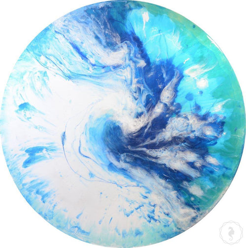 Original artwork. Abstract Aqua waves. Boro. Antuanelle 3 Boro - Hunters Hill Art Prize 2017 finalist. Ocean Artwork