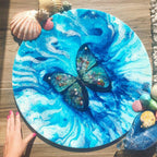 Abstract Butterfly Artwork. Paradisaical Porthole. Farfalla Marina. Antuanelle 1 Blue Morpho Artwork