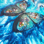 Abstract Butterfly Artwork. Paradisaical Porthole. Farfalla Marina. Antuanelle 3 Blue Morpho Artwork