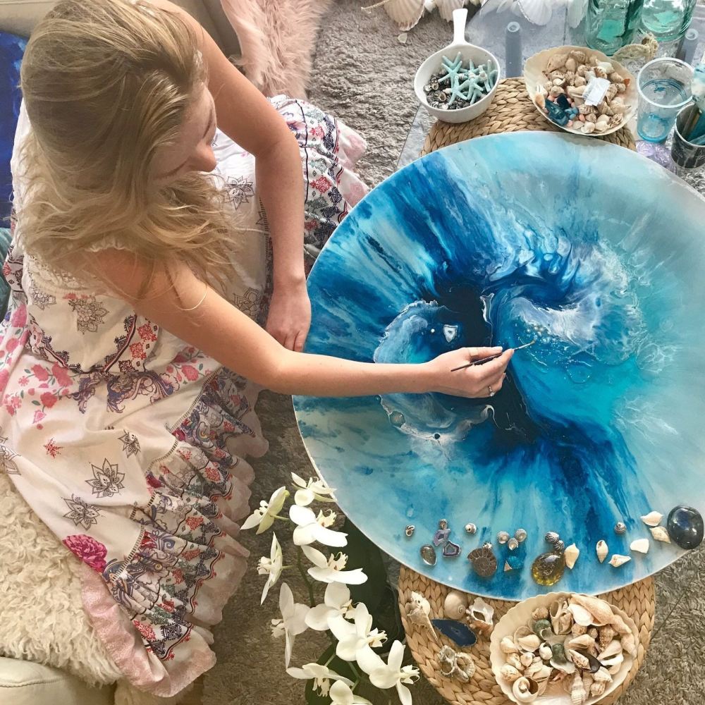 Abstract Seascape. Teal. Heart of the Ocean. Art Print. Antuanelle 2 Ocean. Original Seascape Artwork