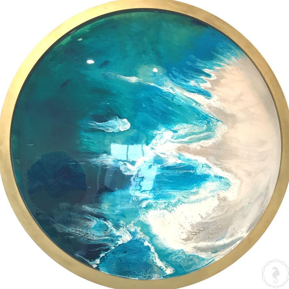 Contemporary blue Artwork. Abstract Beach. Hyams beach. Antuanelle 1 Original Artwork