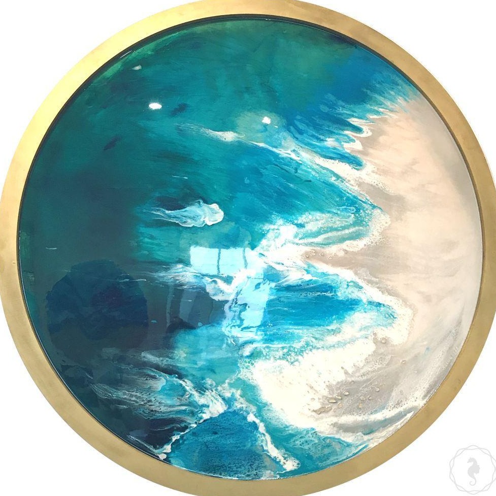 Teal and aqua artwork. Abstract Beach. Hyams beach. Antuanelle 1 Original Artwork. COMMISSION - Custom Artwork