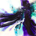 Abstract Blue White and Teal. Original Artwork. Primavera Black Mass. Antuanelle 1 colour. Artwork