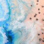 Abstract Seascape. Vivid blues. Laguna Beach CA. Art Print. Antuanelle 4 CA Seascape.Round Perspex Acrylic Print