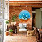 Turquoise artwork. Seascape with yacht. TURQUOISE ocean. Antuanelle 2 Original Artwork.