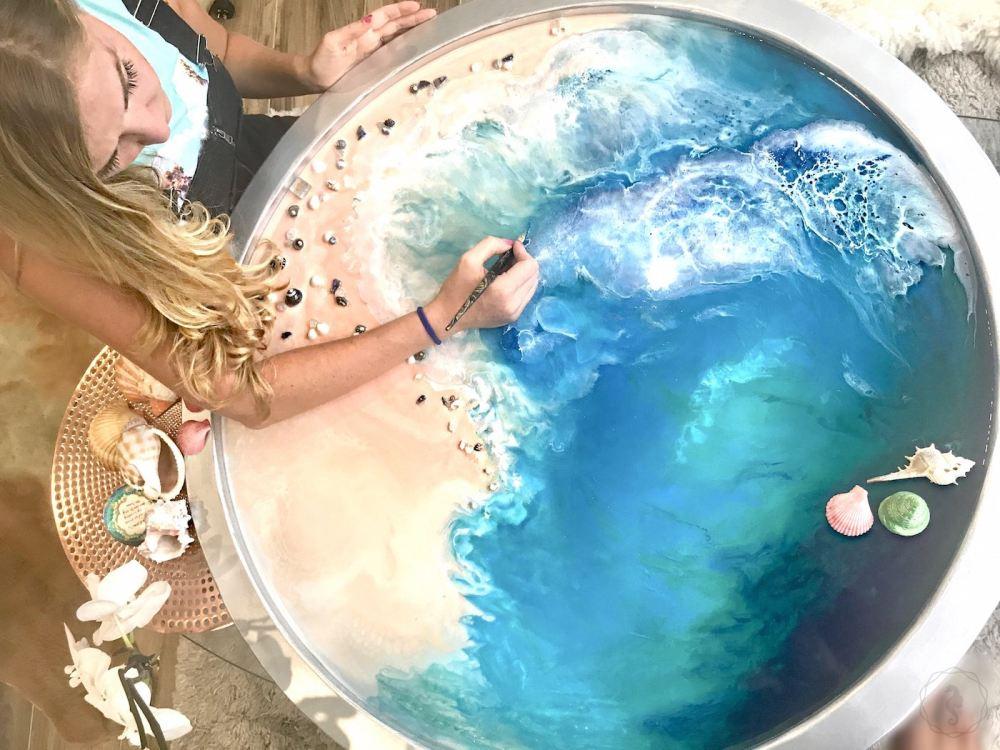 Custom Made. Laguna wave. Abstract Coastline. Original Artwork. Antuanelle 5 COMMISSION - Artwork