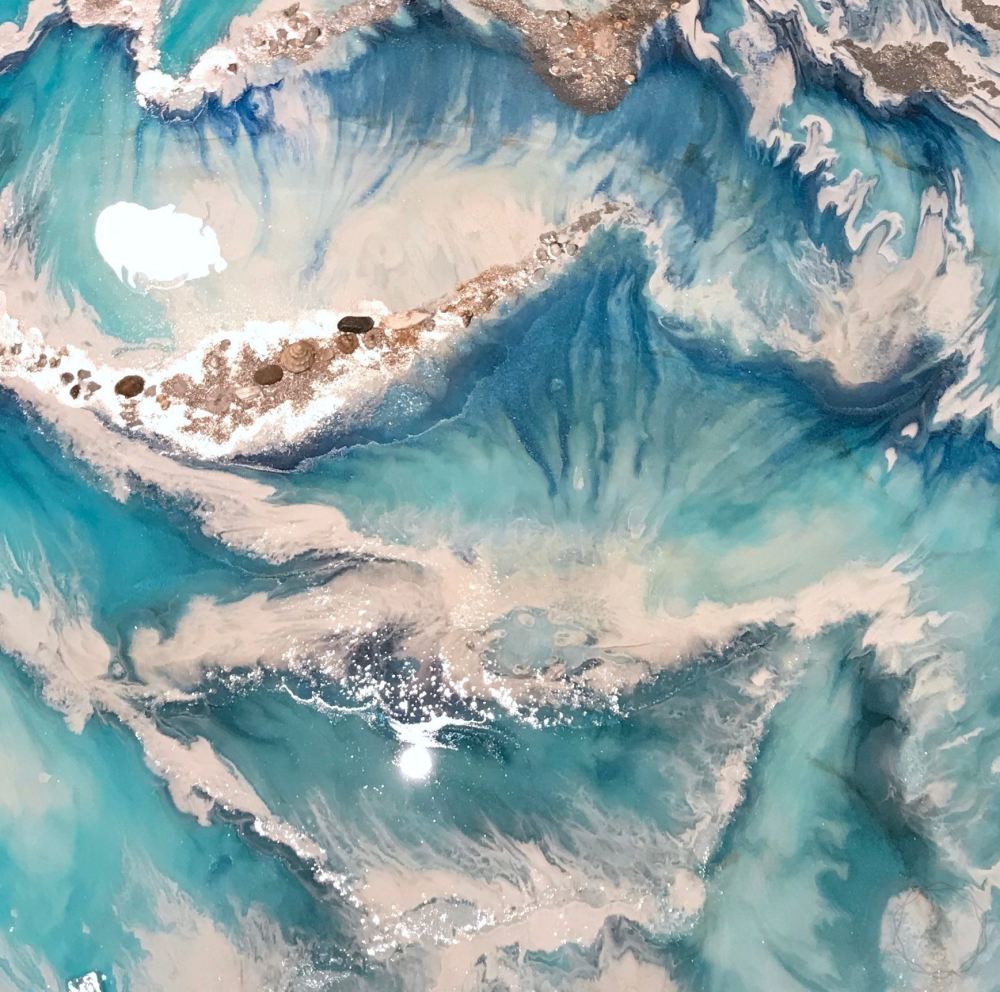 Coastal Resin Artwork | ANTUANELLE | Wonderland 4. Original Abstract Wave