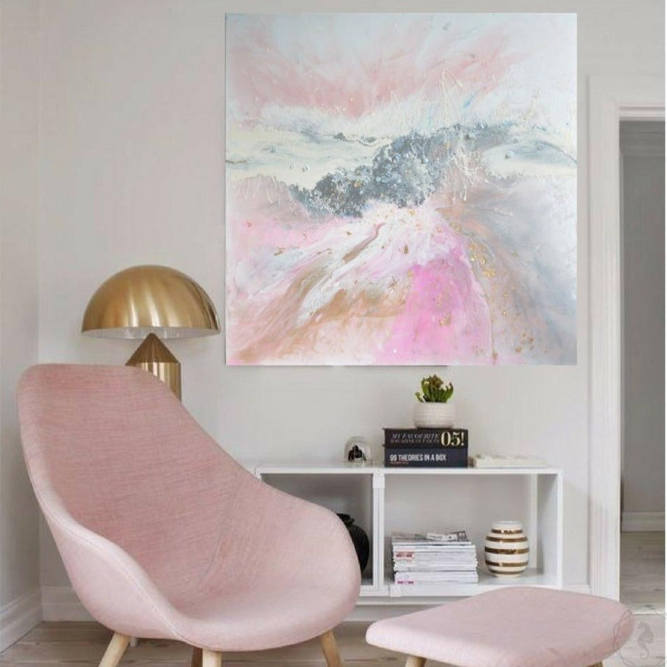 Pink and white. Abstract Artwork. Angelic Dreams. Antuanelle 1 Original Artwork