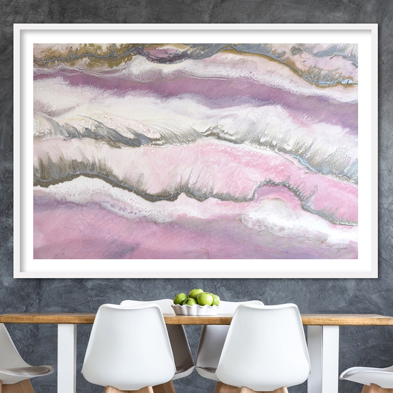 Abstract wave. Pastel Pink Ocean. Blush Sands 3. Art Print. Antuanelle 1 Waves Limited Edition Print