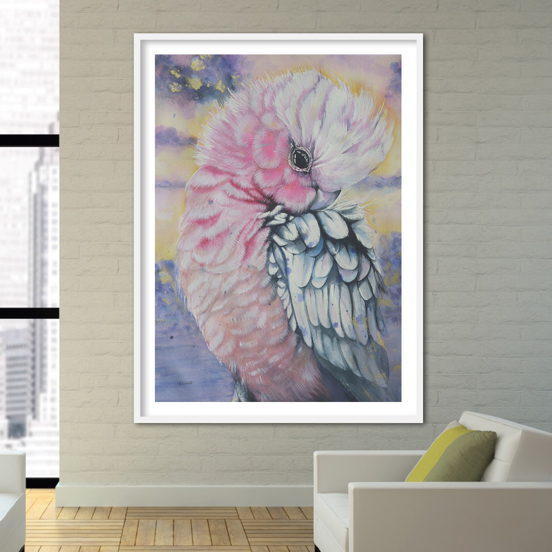Bird Watercolor. Pink Galah Parrot. Art Print. Antuanelle 3 Parrot Artwork. Limited Edition Print