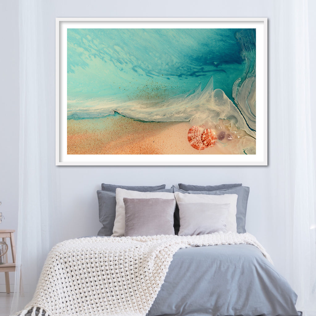 Abstract Beach. Rise Above Shells 2 Ocean Print. Art Antaunelle Limited Edition Print