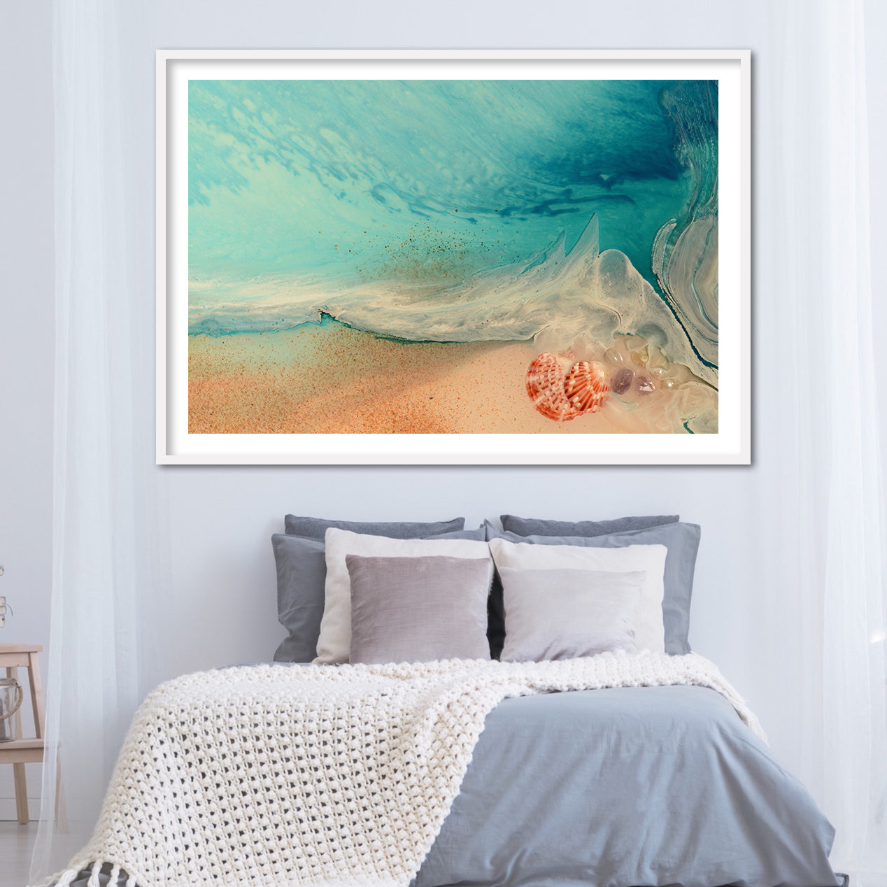 Abstract Beach. Rise Above Shells 2 Ocean Print. Art Antaunelle Limited Edition Print