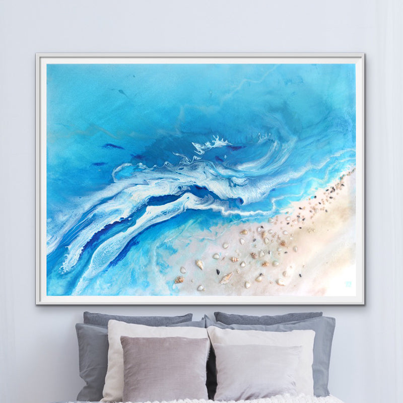 Abstract Seascape. Teal Ocean. Bali Utopia 4. Art Print. Antuanelle 1 Limited Edition Print