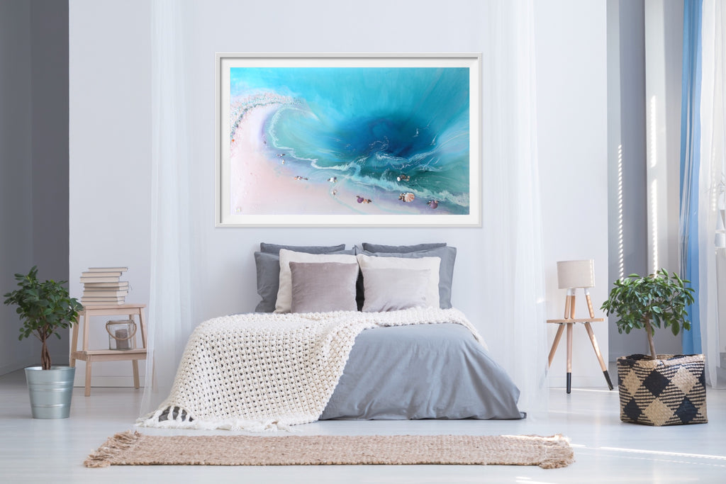 Abstract Ocean. Tropical Teal and pink. Bounty. Art Print. Antuanelle 2 Bounty Limited Edition Print