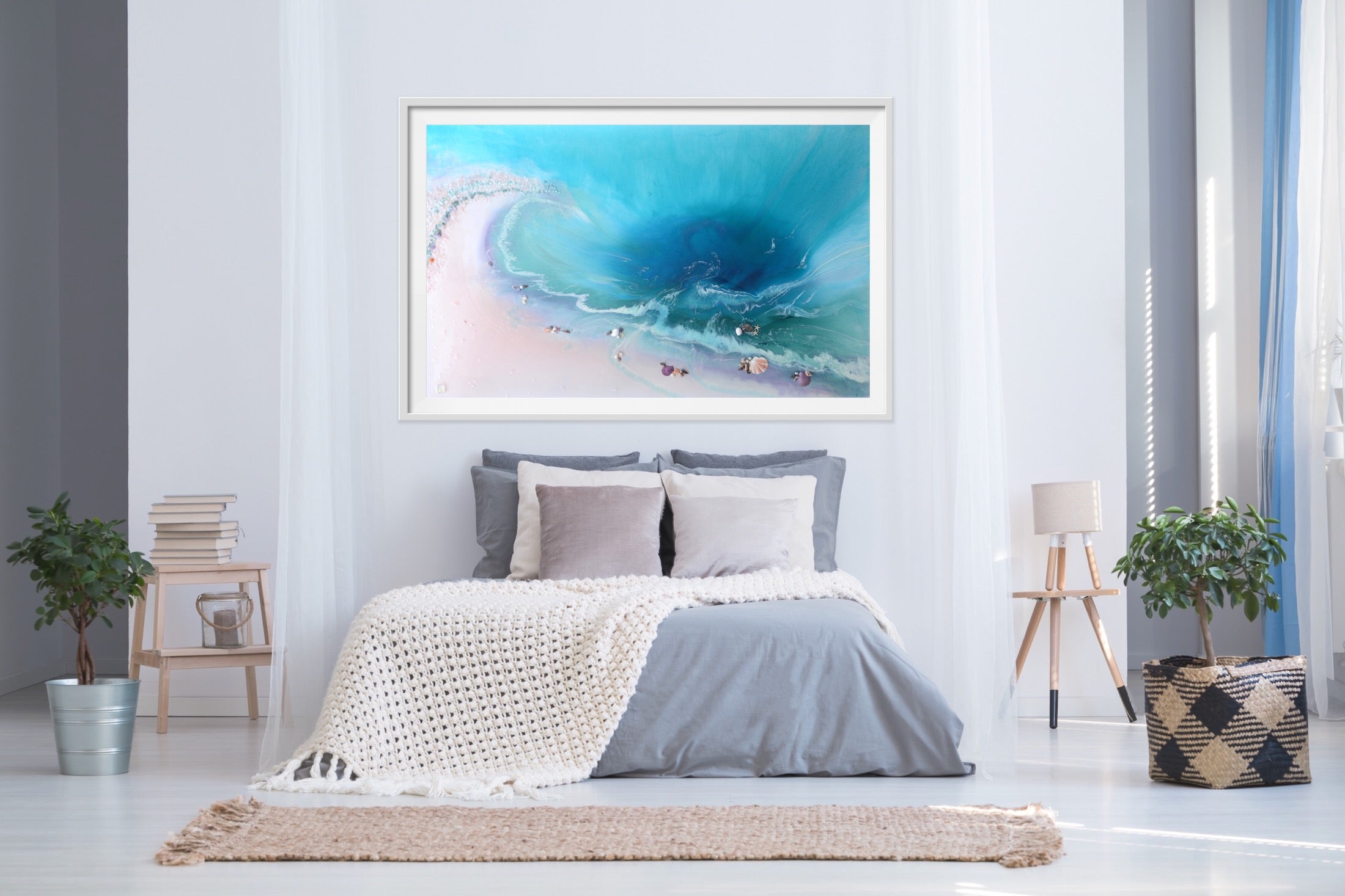 Abstract Ocean. Tropical Teal and pink. Bounty. Art Print. Antuanelle 2 Bounty Limited Edition Print