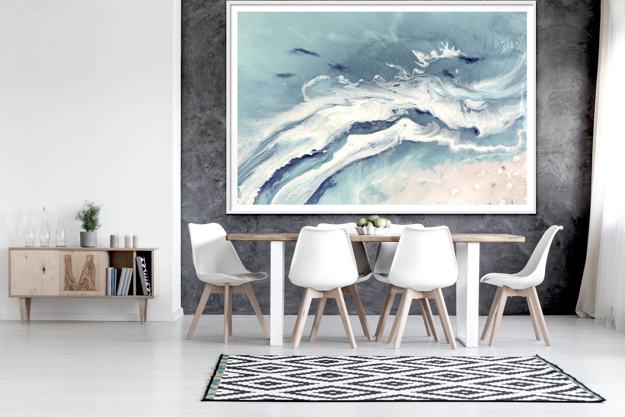 Abstract Seascape. Pastel Greys. Bali Utopia 2. Art Print. Antuanelle 4 Grey Neutral Artwork. Limited Edition Print